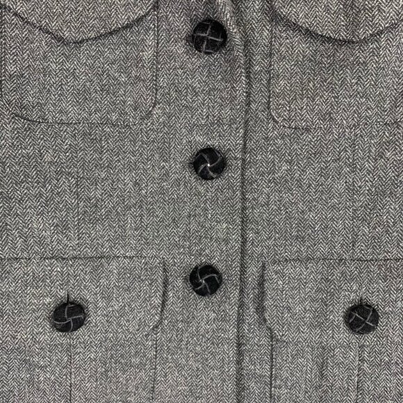 Tristan & Iseut blazer jacket wool blend- rayon grey tweed size small - Picture 7 of 15